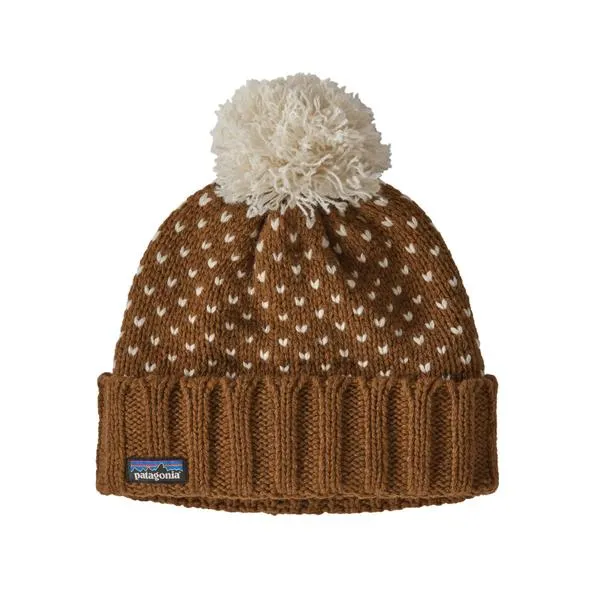 Patagonia Snowbelle Beanie Simple Dot Knit Wood Brown