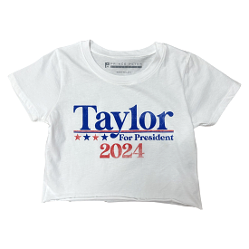 Prince Peter Kids/Tween Taylor For President Distressed Crop Tee