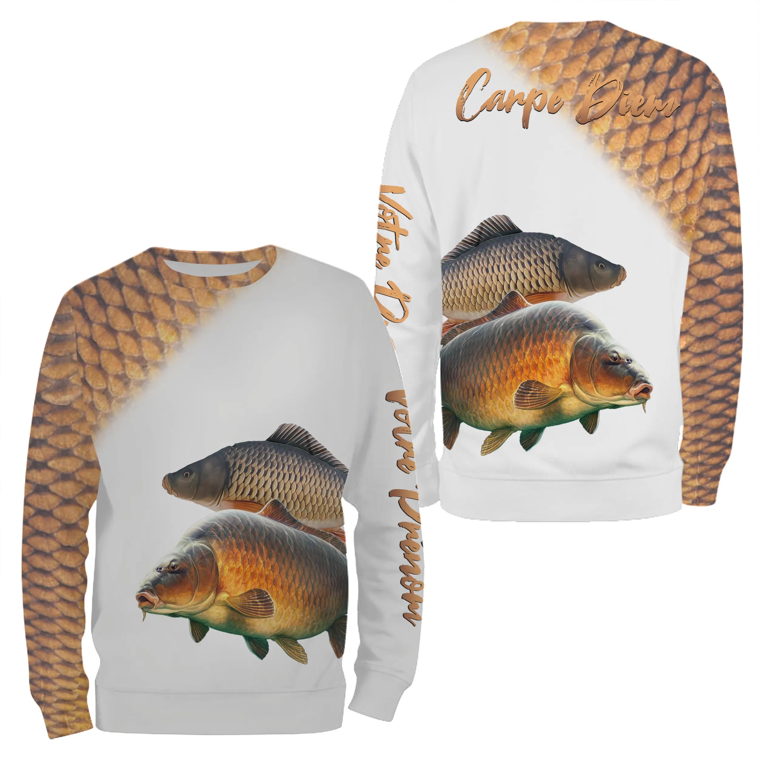 Pêche de la Carpe, Cadeau Idéal Pour Pêcheur, Tee shirt All-Over, Vêtements Anti-UV, Carpe Diem - CTS25052211