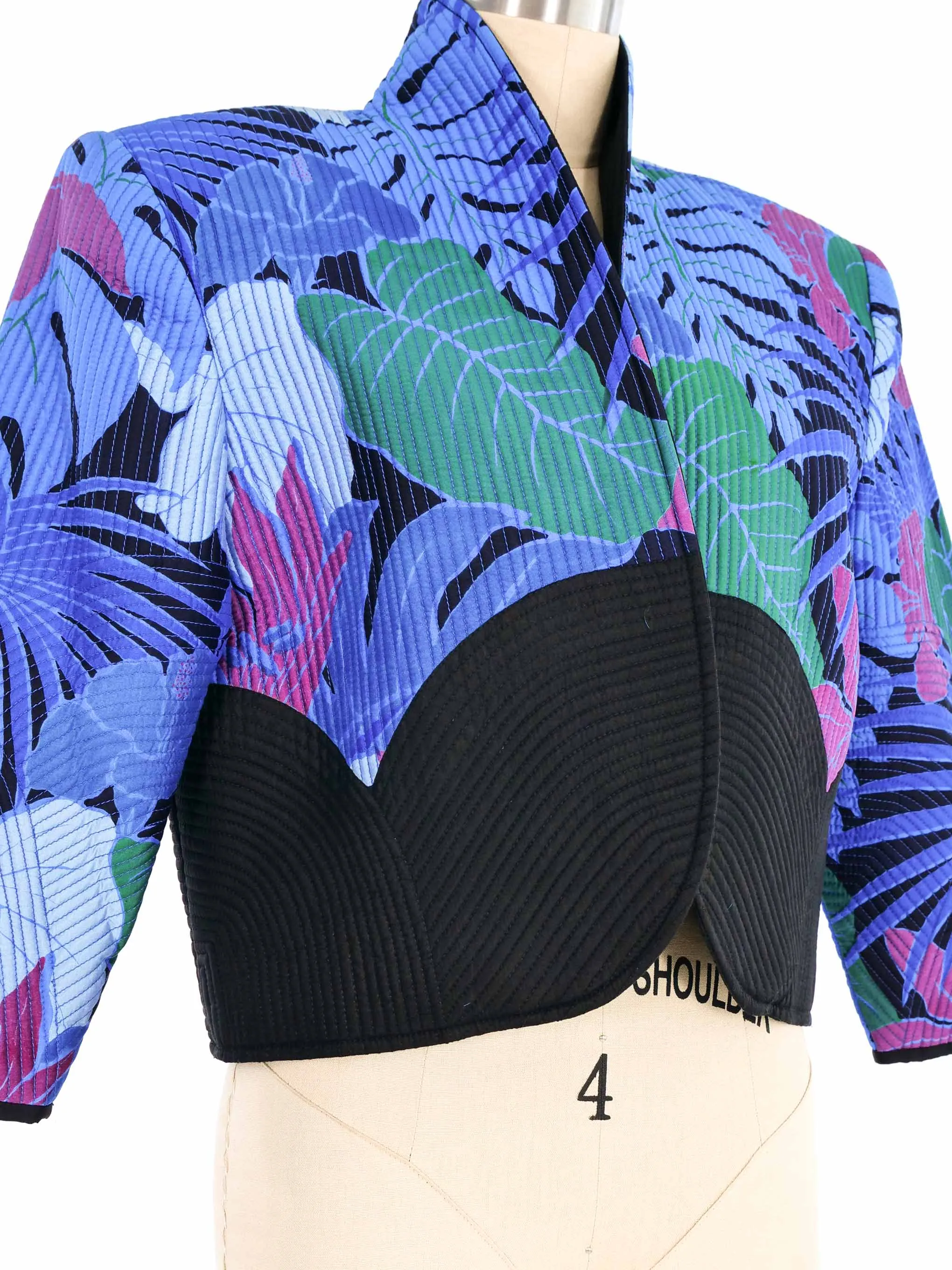 Quilted Floral Thai Silk Jacket