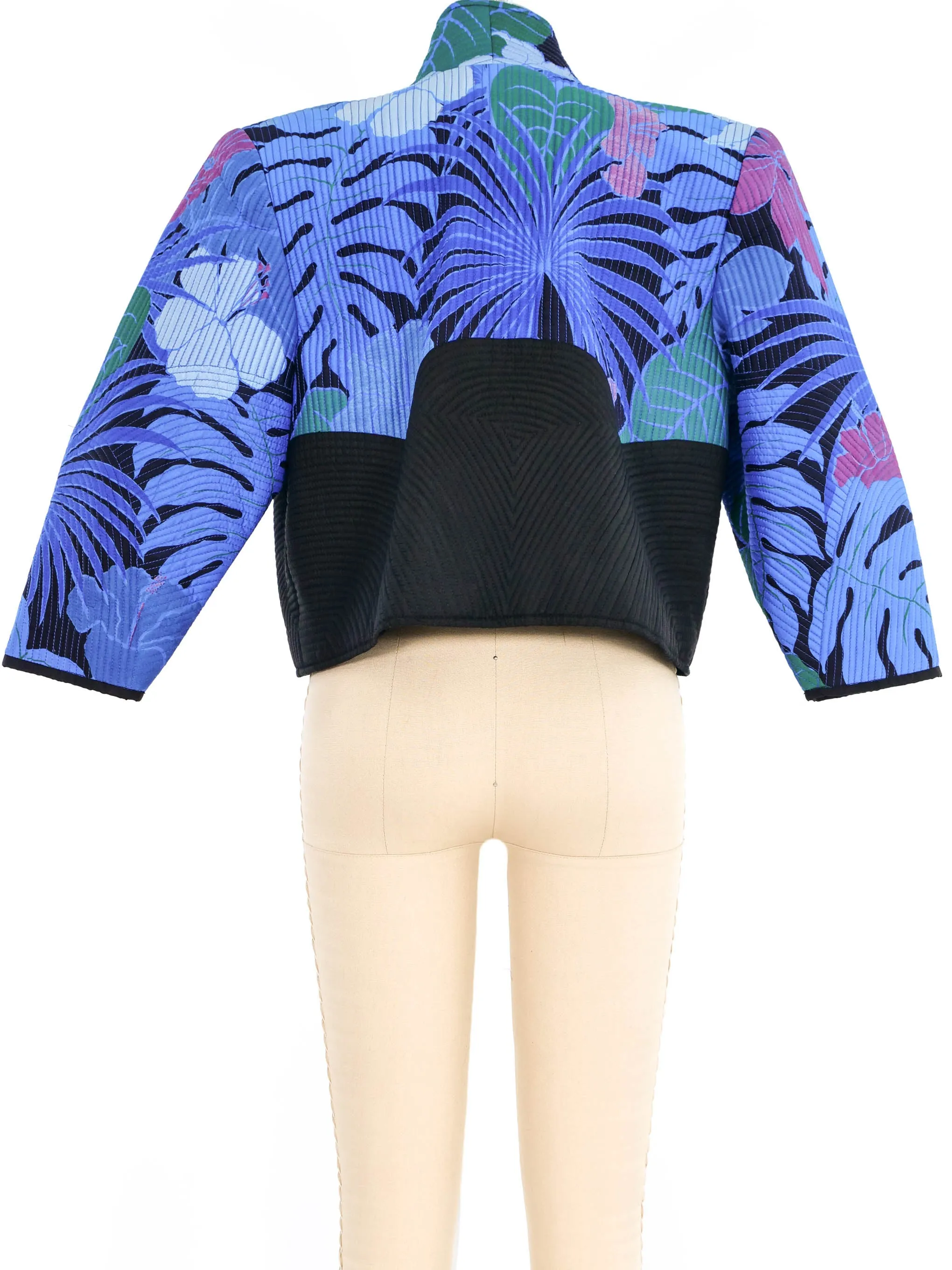 Quilted Floral Thai Silk Jacket