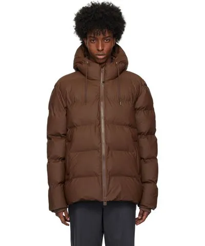 RAINS Brown Alta Puffer Jacket