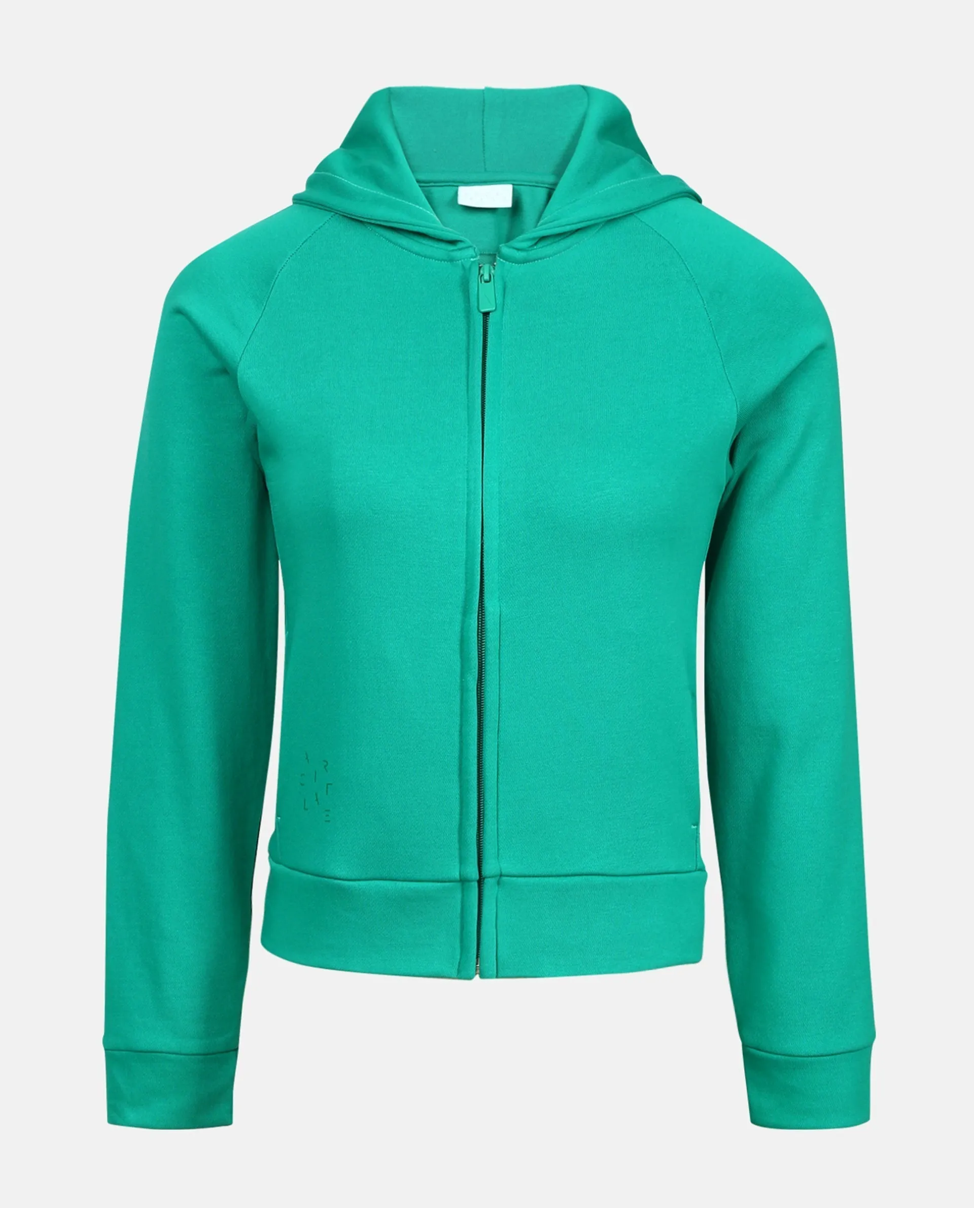 Rareism Women Capper Green Cotton Blend Fabric Full Sleeves Solid Hooded Jacket