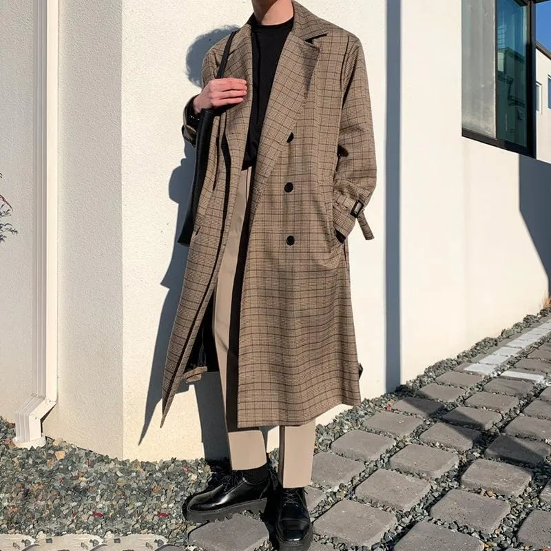 RT No. 1079 PLAID TRENCH COAT