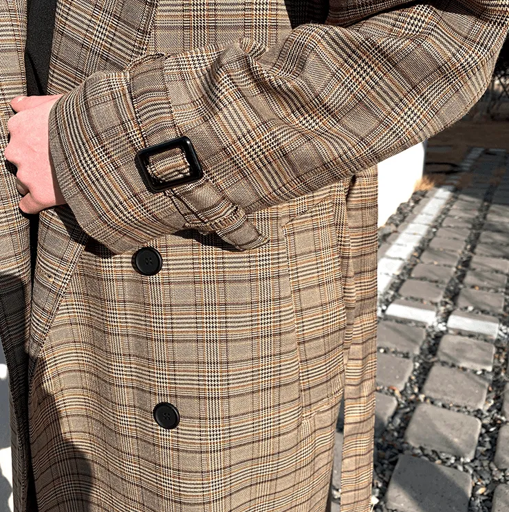 RT No. 1079 PLAID TRENCH COAT