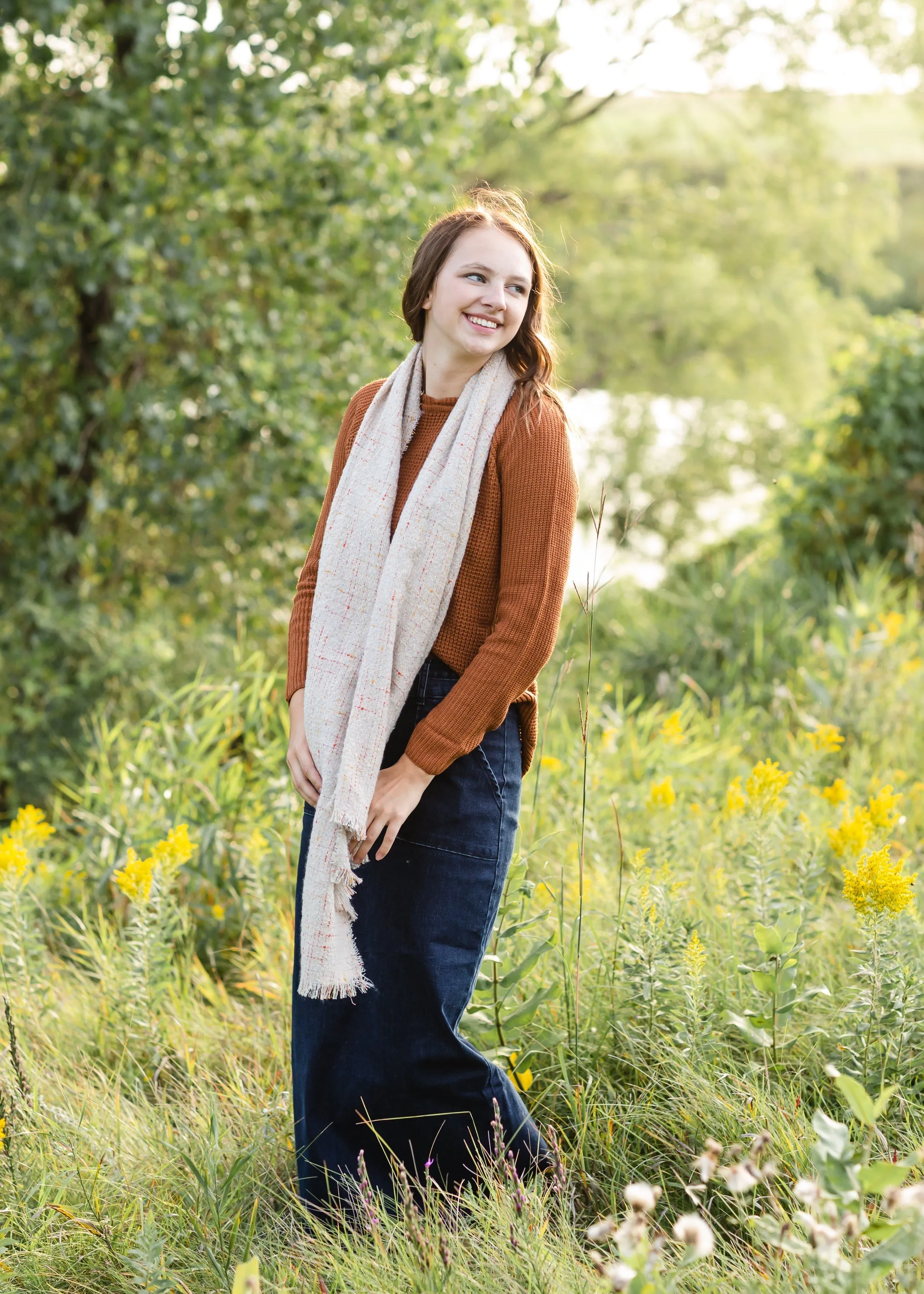 Rust Knit Crocheted Sweater