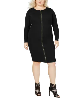 Say What? Womens Zipper Front Sweater Dress