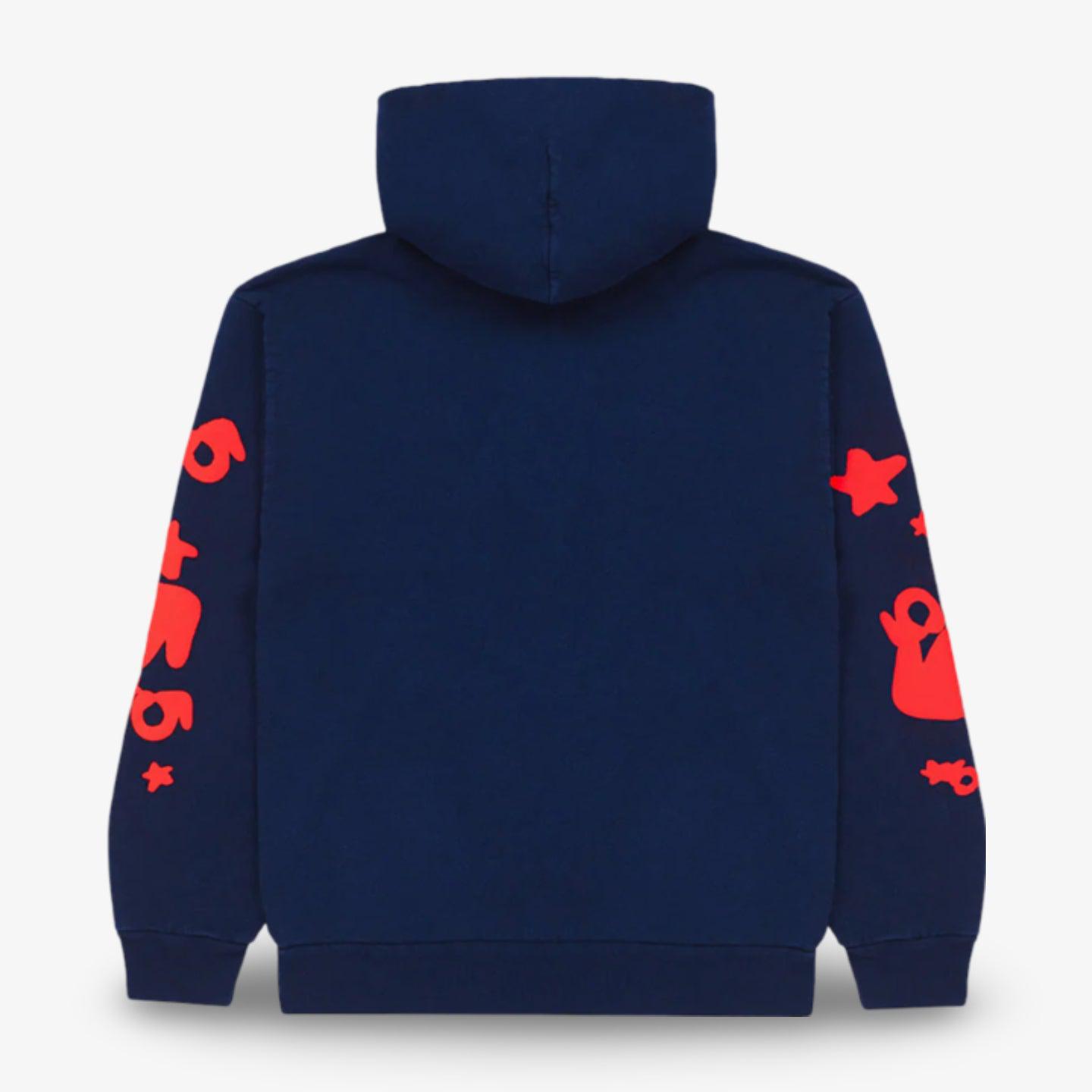 Sp5der 'Beluga' Pullover Hoodie Navy / Red SS24