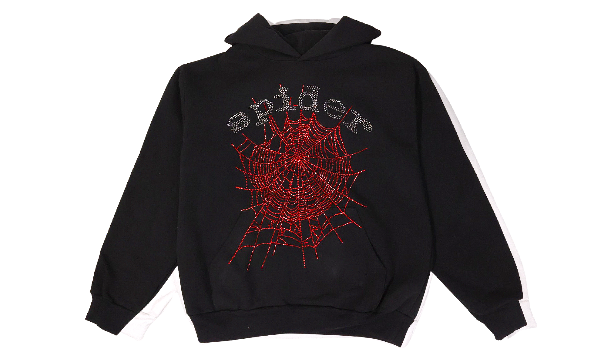 Sp5der OG Rhinestone Logo Hoodie Black