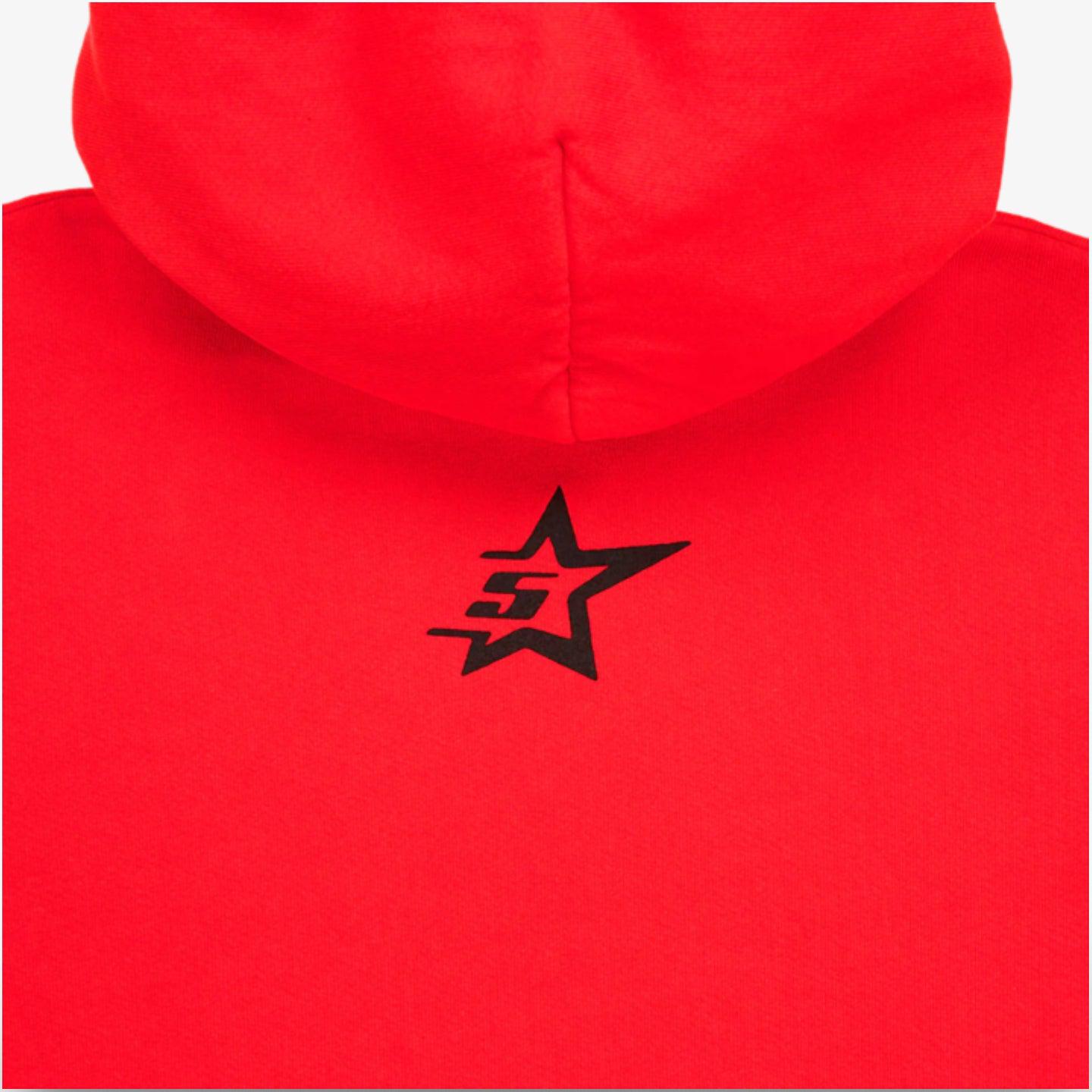 Sp5der 'P*NK V2' Pullover Hoodie Red SS24