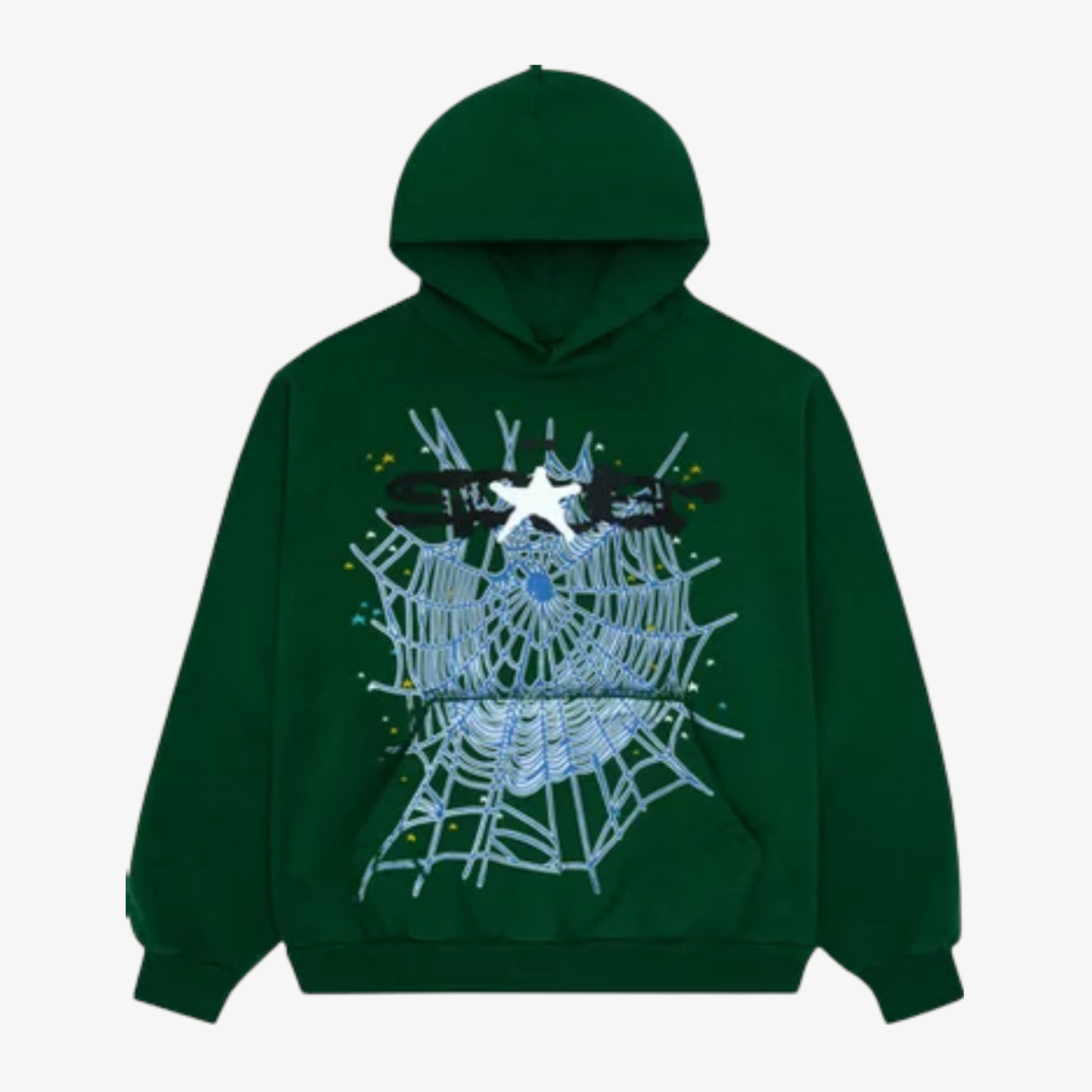 Sp5der 'Sp5 Web' Pullover Hoodie Hunter Green SS23