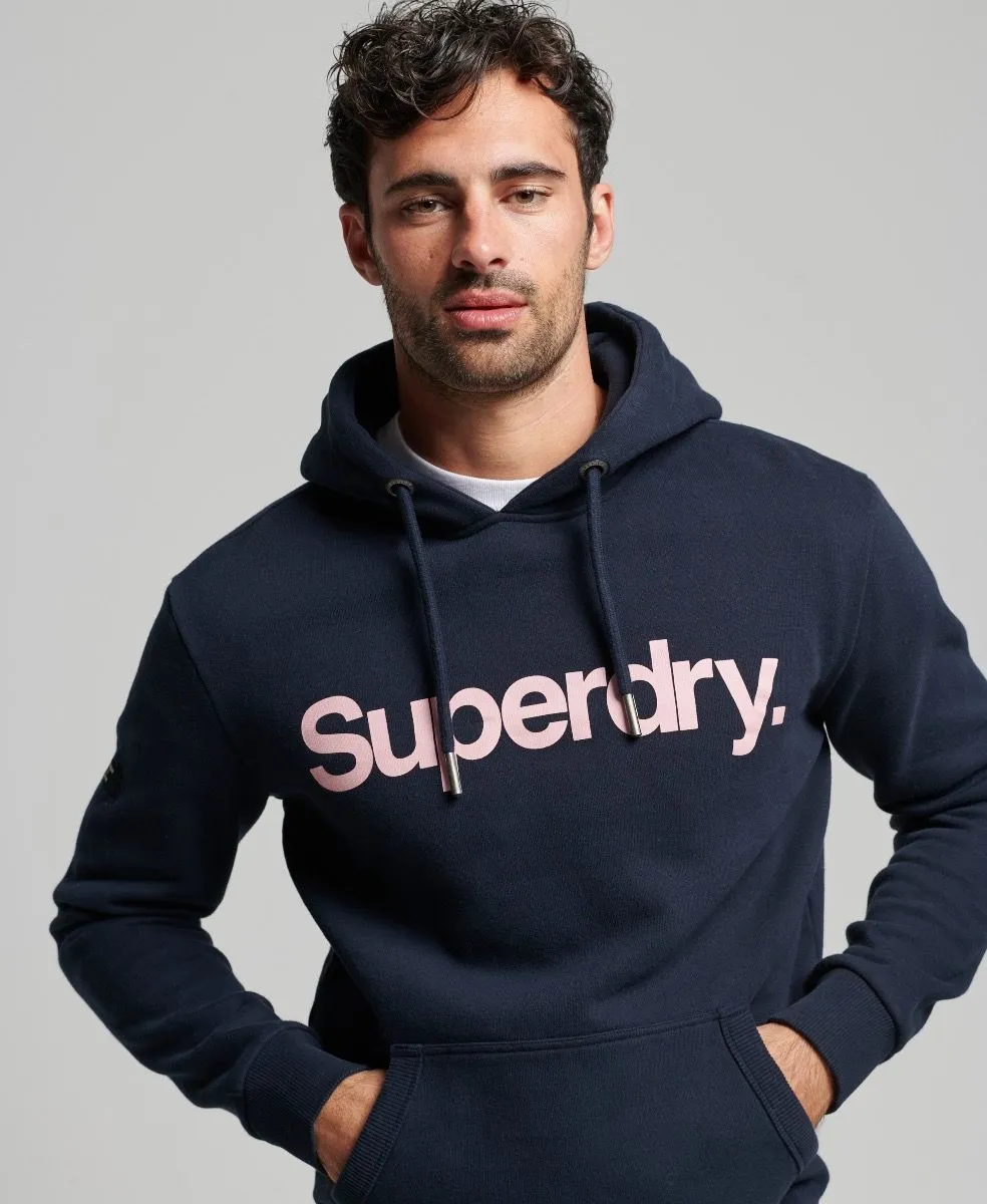 Superdry Classic Logo Hooded Sweatshirts Eclipse Navy