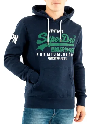 Superdry Vintage Logo Hooded Sweatshirts Midnight Blue