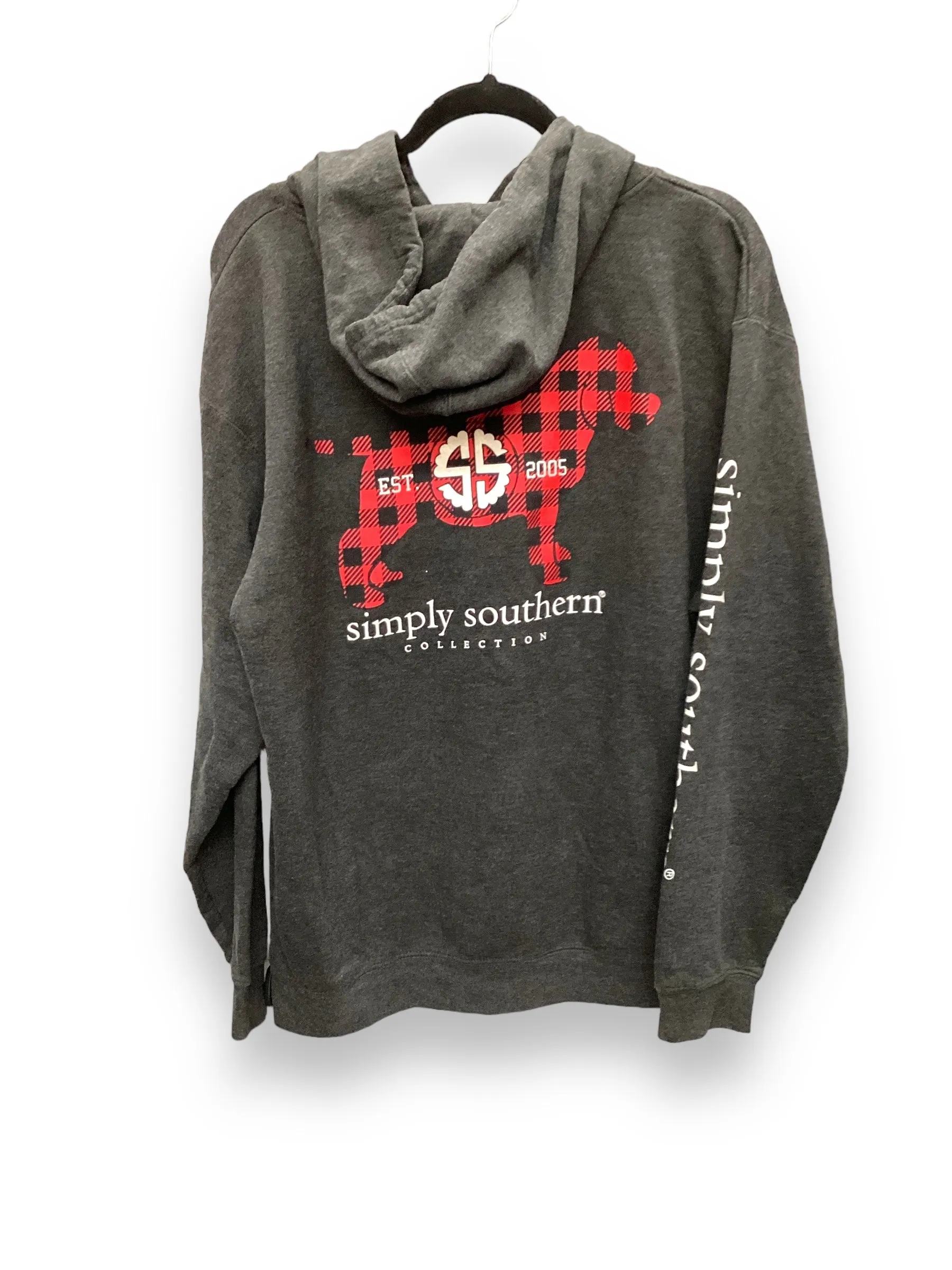 Sweatshirt Hoodie By Simply Southern In Grey, Size: Xl