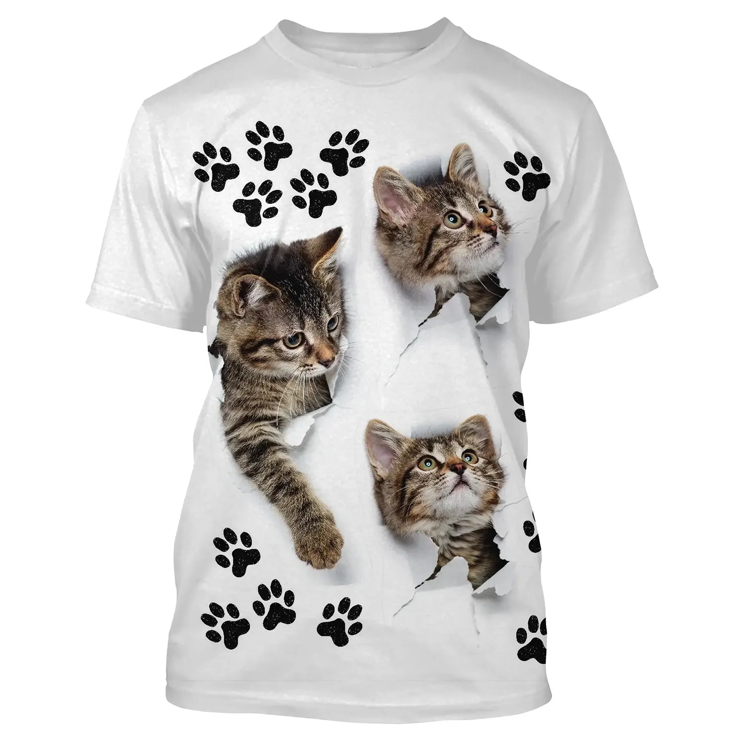 T shirt Tee Homme Femme Graphic Chat 3D Imprimer Patte De Chat  - CT16012321