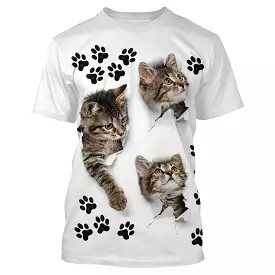 T shirt Tee Homme Femme Graphic Chat 3D Imprimer Patte De Chat  - CT16012321