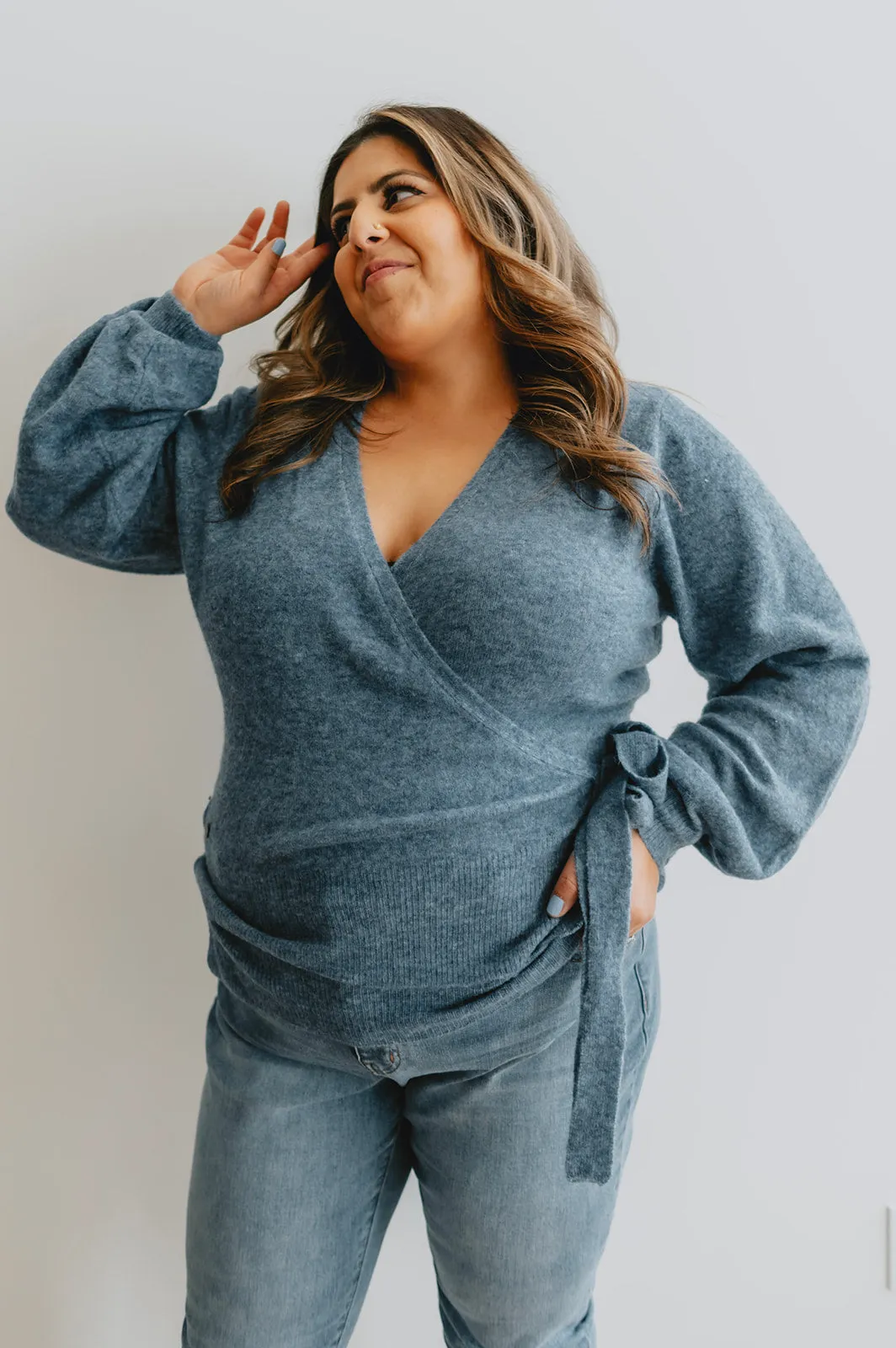 The Fiona Wrap Sweater - PLUS