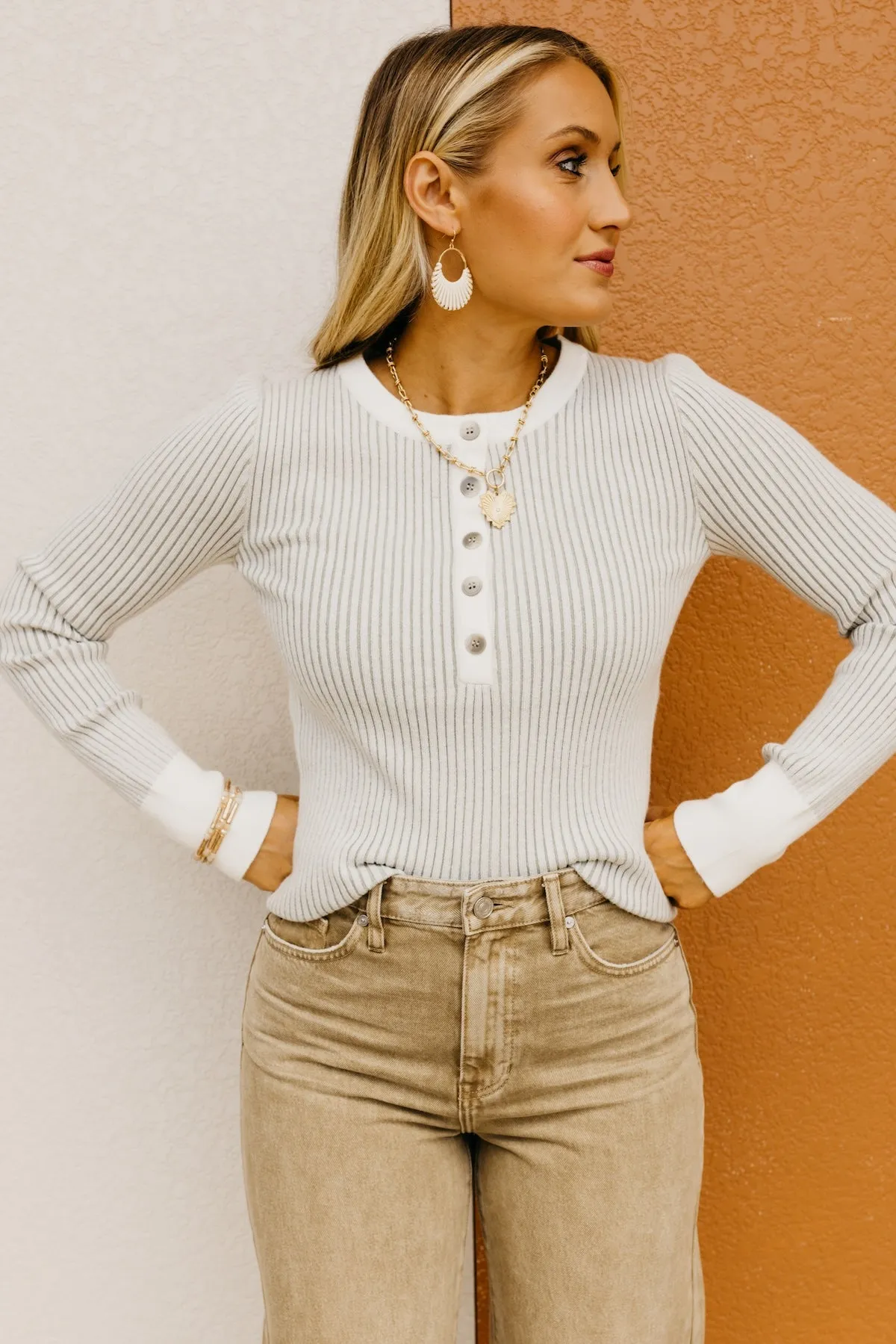 The Nala Ribbed Henley Sweater