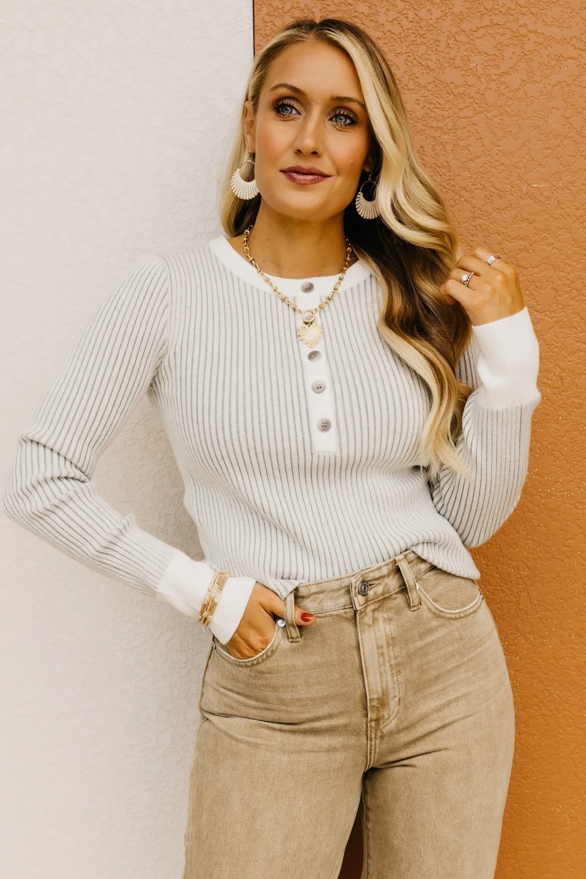 The Nala Ribbed Henley Sweater