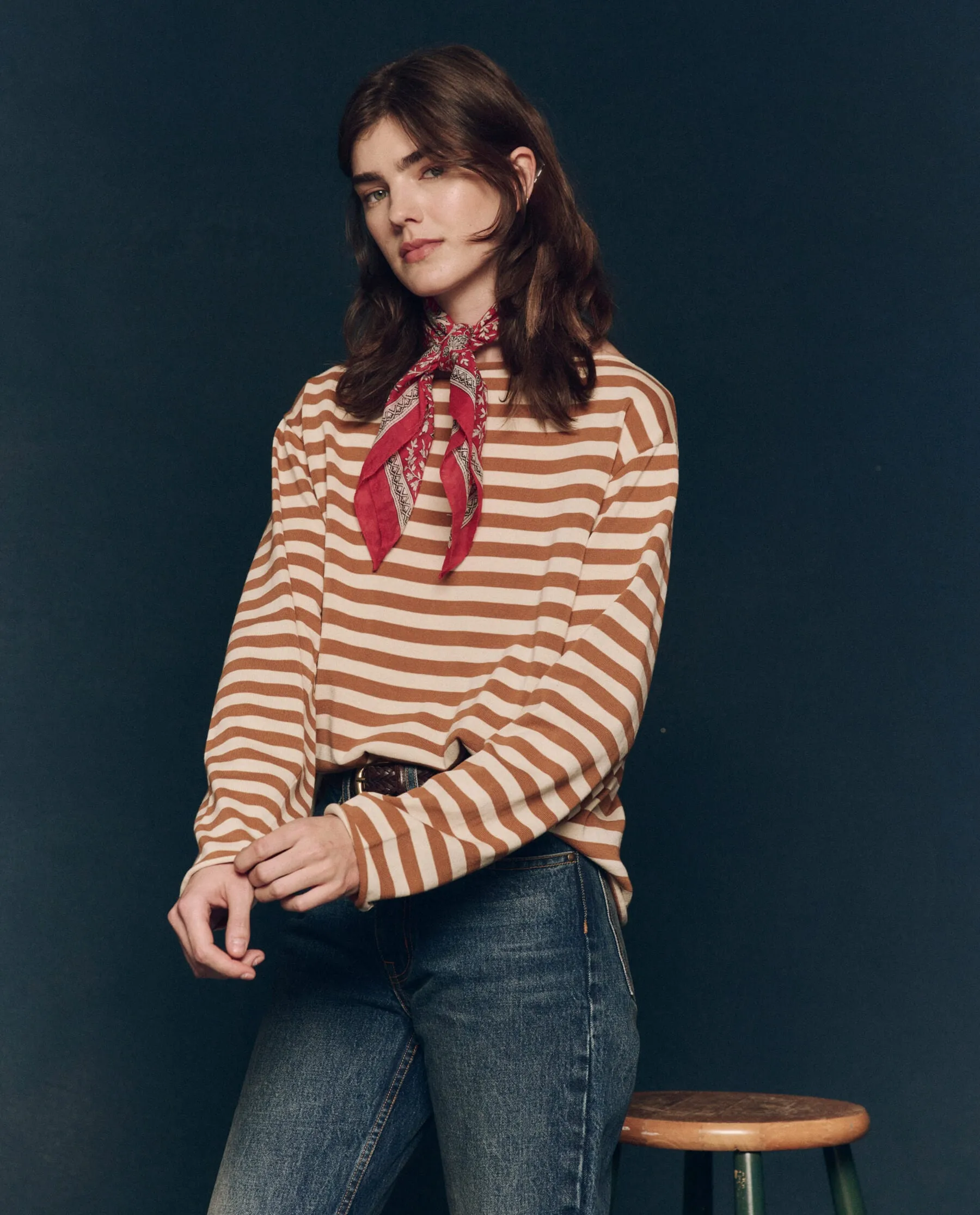 The Sailor Sweater. -- Camel Stripe