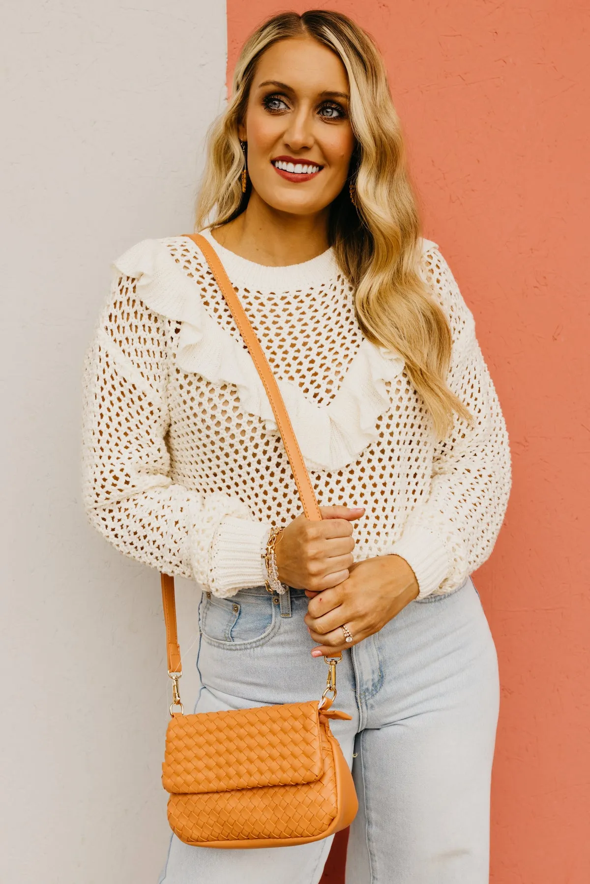 The Talia Ruffle Waffle Sweater