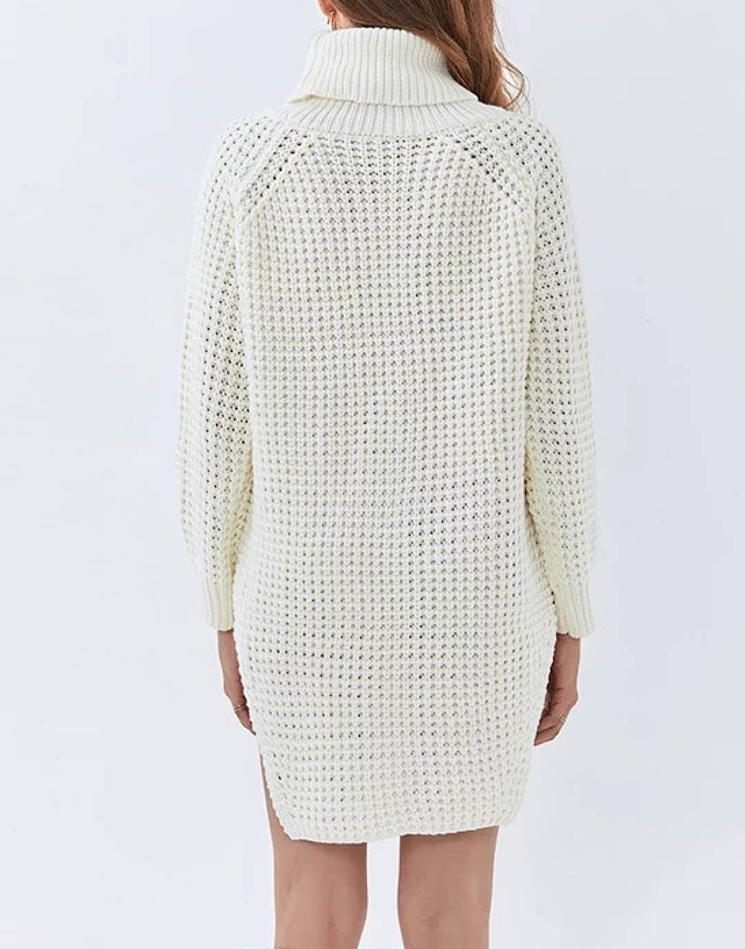 Turtleneck Knitted Sweater Dress