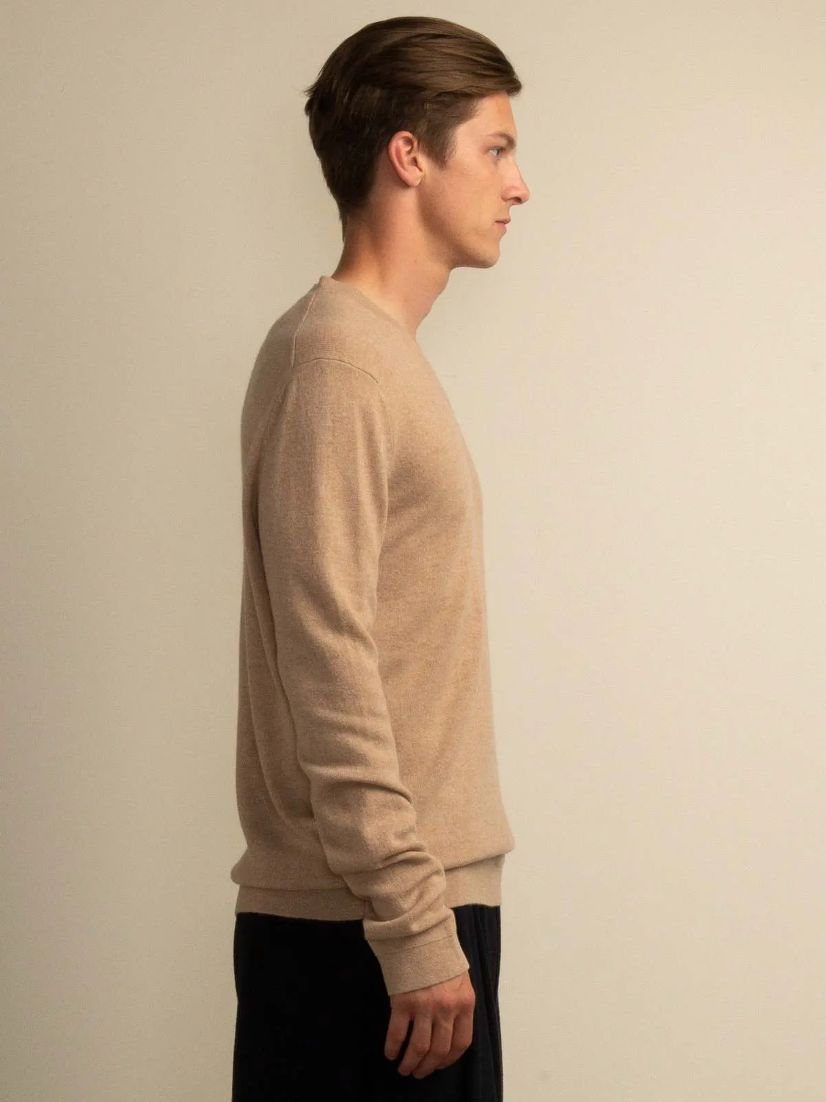 V Neck Sweater - Camel