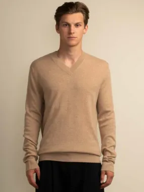 V Neck Sweater - Camel