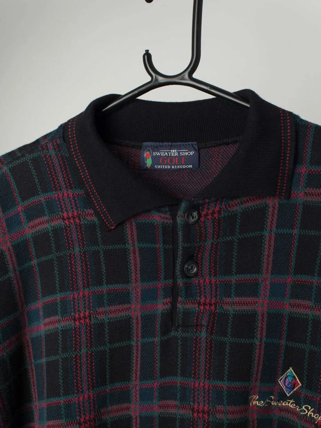 Vintage The Sweater Shop Golf sweatshirt with plaid pattern – Large