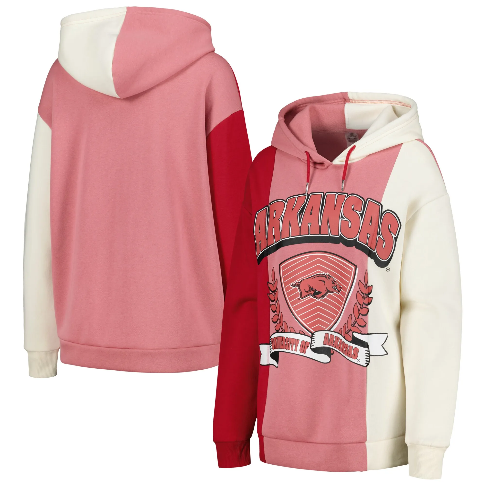 Women's Gameday Couture Cardinal Arkansas Razorbacks Hall of Fame Colorblock Pullover Hoodie